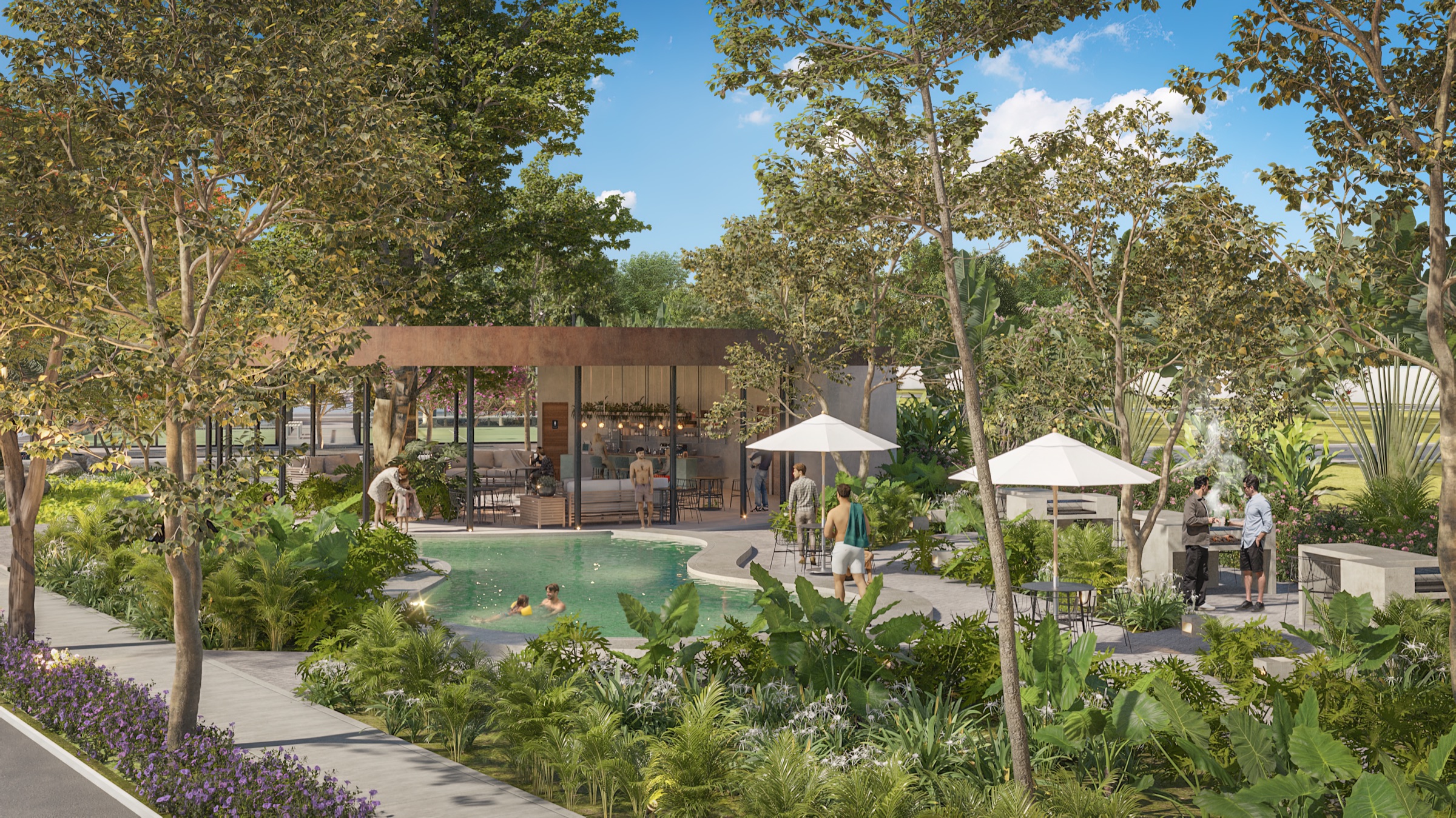 Alberca y terraza — Boscara Residencial